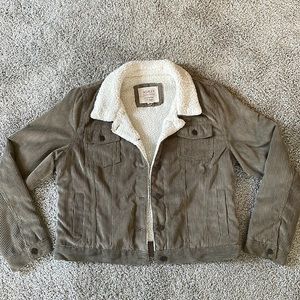 Fur lined corduroy burton up jacket
